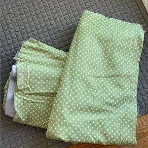 Pottery Barn Kids Green and White Polka Dot blackout curtains